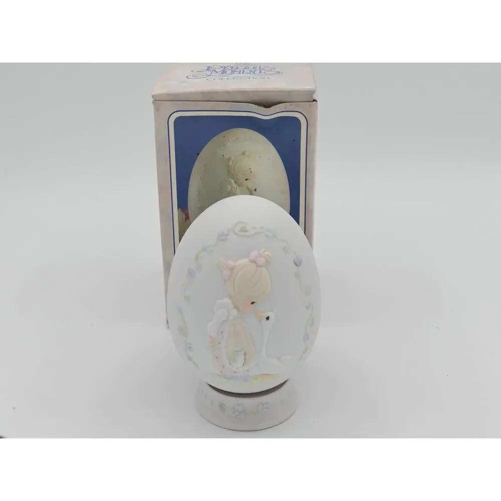 Precious Moments 1992 Make A Joyful Noise Enesco Porcelain Egg Figurine 528617